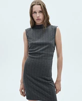 Mango Women's Herringbone Pattern Dress