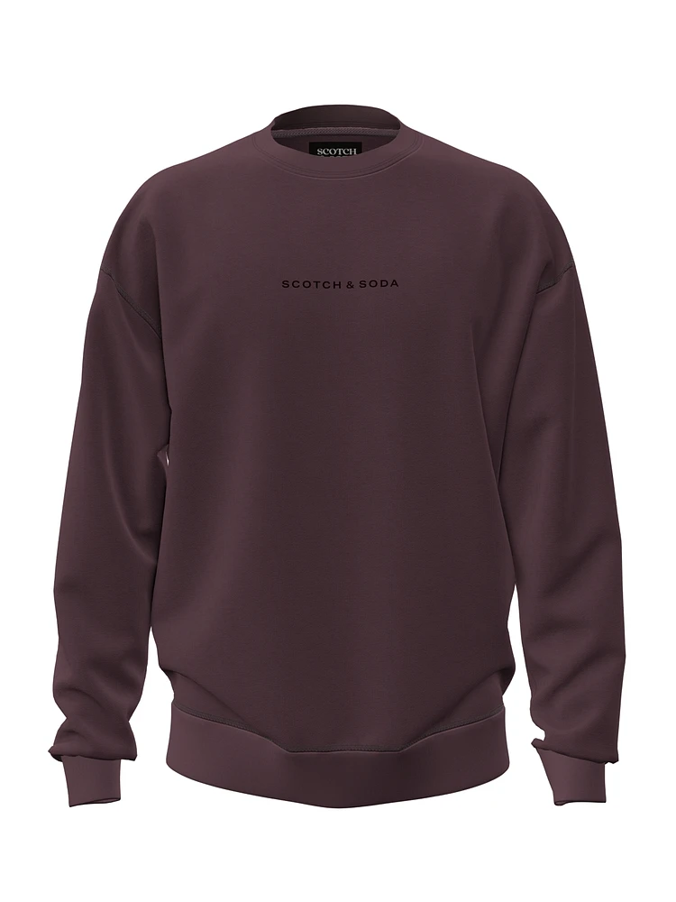 Scotch & Soda Men's Relaxed Fit Long Sleeve Crewneck Logo Sweatshirt