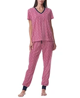 Tommy Hilfiger Women's Printed Short-Sleeve Tee & Jogger Set