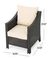 Streamdale Furniture Water-Resistant Wicker Club Chairs With Curved Arms For Outdoor Comfort And Style