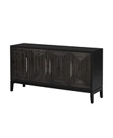 Streamdale Furniture Versatile Four-Door Sideboard with Brushed Doors and Fir Veneer, Featuring Elegant Handles, Perfect for Various Spaces.