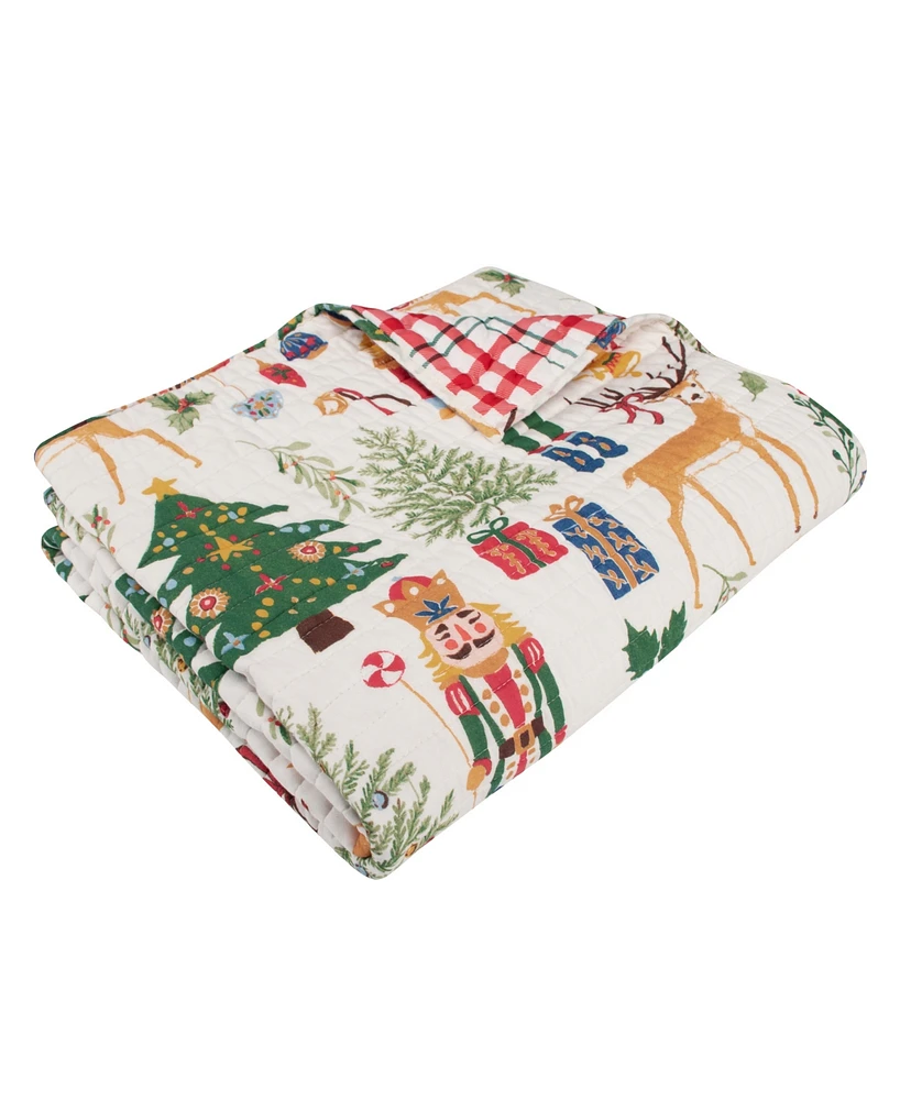 Levtex Nutcracker Reversible Quilted Throw, 50" x 60"