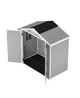 Simplie Fun 6' x 4.4' Resin Weather Resistant Outdoor Storage Shed with Floor for Garden, Backyard, Pool Tool, Light Grey