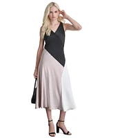 Dkny Women's Satin Colorblocked Slip Dress