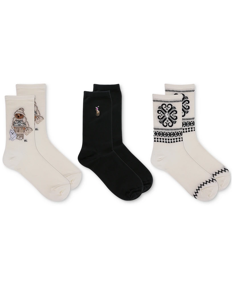 Polo Ralph Lauren Women's 3-Pk. Winter Bear Socks