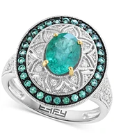 Effy Emerald (1-1/2 ct. t.w.) & Diamond (1/3 ct. t.w.) Ring in Sterling Silver