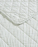 Laura Ashley Oxford Stripe Reversible -Pc. Quilt Set