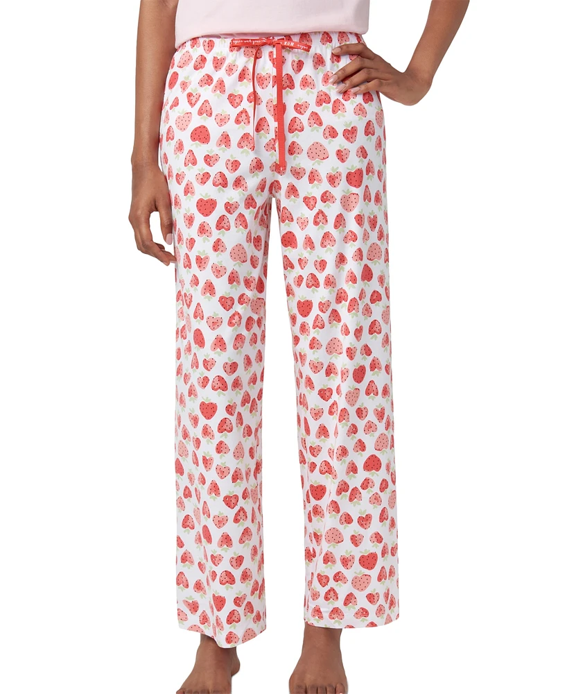 Hue Women's Heart Strawberries Drawstring Pajama Pants