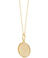 Polished Sunray Round Disc 18" Pendant Necklace in 10k Gold