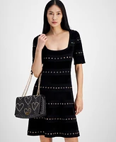 I.n.c. International Concepts Soft Small Ajae Quilted Studded Heart Shoulder Bag, Created for Macy's