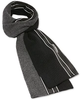 Karl Lagerfeld Men's Two-Tone Logo Stripe Scarf