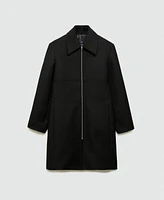Mango Women's Zip Straight-Cut Coat