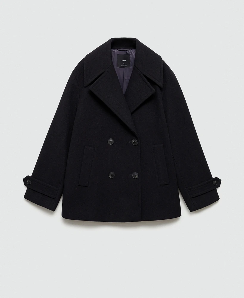 Mango Women's Double-Breasted Wool Coat