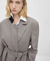 Mango Women's Long Belted Coat