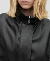 Mango Women's Oversize Leather Jacket