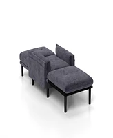 Simplie Fun Grey sofa chair with recline fuction