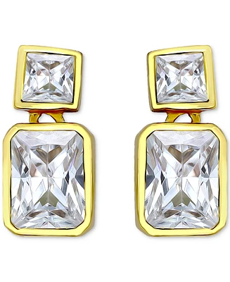 Giani Bernini Cubic Zirconia Octagon & Square Drop Earrings in 18k Gold-Plated Sterling Silver, Created for Macy's