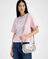 Giani Bernini Winter Floral Small Saddle Crossbody, Created for Macy's