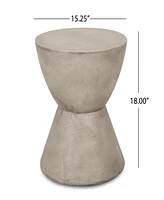 Hourglass Concrete Side Table: Modern, Durable, Outdoor-Ready