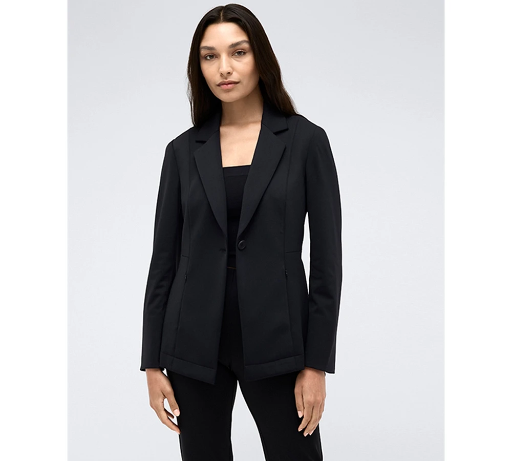 Kenneth Cole Women's Athletic-Stretch One-Button Notch-Collar Blazer