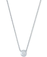 Diamond Bezel 18" Pendant Necklace (1/20 ct. t.w.) 10k White or Yellow Gold