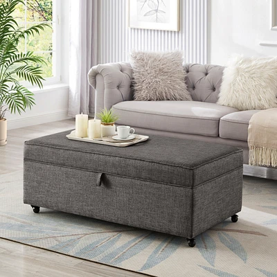 Modern Large Comfort Sofa Ottoman with Storage, Modular Sectional Storage Ottoman With Wheels For Living Room, Lounge Ottoman, Couch Storage Ottoman