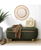 Storage Ottoman Bench, Upholstered End of Bed Ottoman Bench with Storage and Seating, Large Blanket Storage Bench for Foot Rest in Bedroom, Living Roo