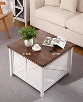 gaomon Rustic Farmhouse Coffee Table With Large Hidden Storage Compartment And Hinged Lift Top