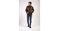 Furniq Uk Men's Leather Jacket, Brown, Created for Macy's