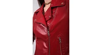 Furniq Uk Women's Leather Jacket, Red, Created for Macy's