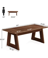 Tribesigns 63-Inch Executive Desk, Large Computer Office Desk, Modern Laptop Desk Study Writing Table Workstation for Home Office, Rustic Brown