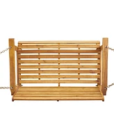 Streamdale Furniture Tasmania Acacia Wood Porch Swing: Durable, Spacious, And Serene