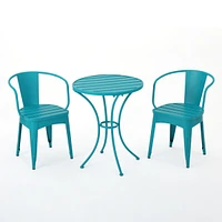 Whimsical Outdoor Bistro Set: Durable Iron Table And Chairs With Water-Resistant Finish
