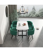 Simplie Fun Modern 7 Pieces Dining Table Set, Rectangle Dining Table with 6 Chairs for Dining Room, Kitchen