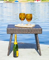 Streamdale Furniture Foldable Rattan Snack Table: Lap Comfort, Outdoor Style