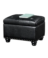 Convenience Concepts 24" Faux Leather 5th Avenue Storage Ottoman