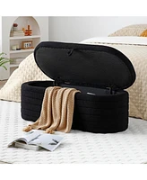 Modern End of Bed Bench with Storage Upholstered Sherpa Fabric Large Storage Bench Ottoman Shoe Stool Long Bench Window Sitting Toy Storage Bench for