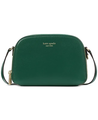 kate spade new york Devin Saffiano Leather Double Zip Dome Crossbody Bag