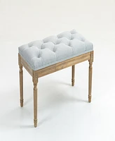 Streamdale Furniture 32" inch French Vintage Bedroom Bench Upholstered Dining Benches, Fabric End of Bed Bench for Bedroom Dining Room Living Room Ent