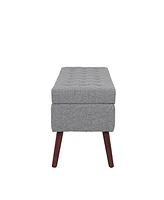 Storage Bench with Storage Bench for Bedroom End of Bed Bench Foot of Bed Bench Entryway Bench Storage Ottoman Bench 43.7" W x 18.1" D Grey
