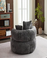 Streamdale Furniture Memory Foam Bean Bag Chairs for Adults/Teens with Filling, Bean Bag Lazy Sofa with Ultra Soft Chenille Cover, Round Bean Bag, Ind
