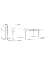 Large Chicken Coop Metal Chicken Run for Chickens with Waterproof and Anti-uv Cover, Dome Shaped Walk in Fence Cage Hen House for Outdoor and Yard Far