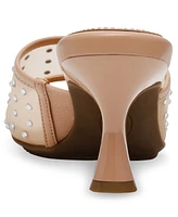 Anne Klein Women's Julie Square Toe Embellished Mule Dress Sandals