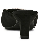 Anne Klein Women's Star Crystal Ornament Kitten Heel Mules