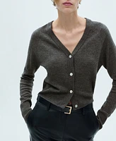 Mango Women's Buttons Detail Wool Cardigan