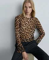 Mango Women's Leopard Print Blouse