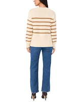 Vince Camuto Women's Striped Dropped-Shoulder Crewneck Sweater