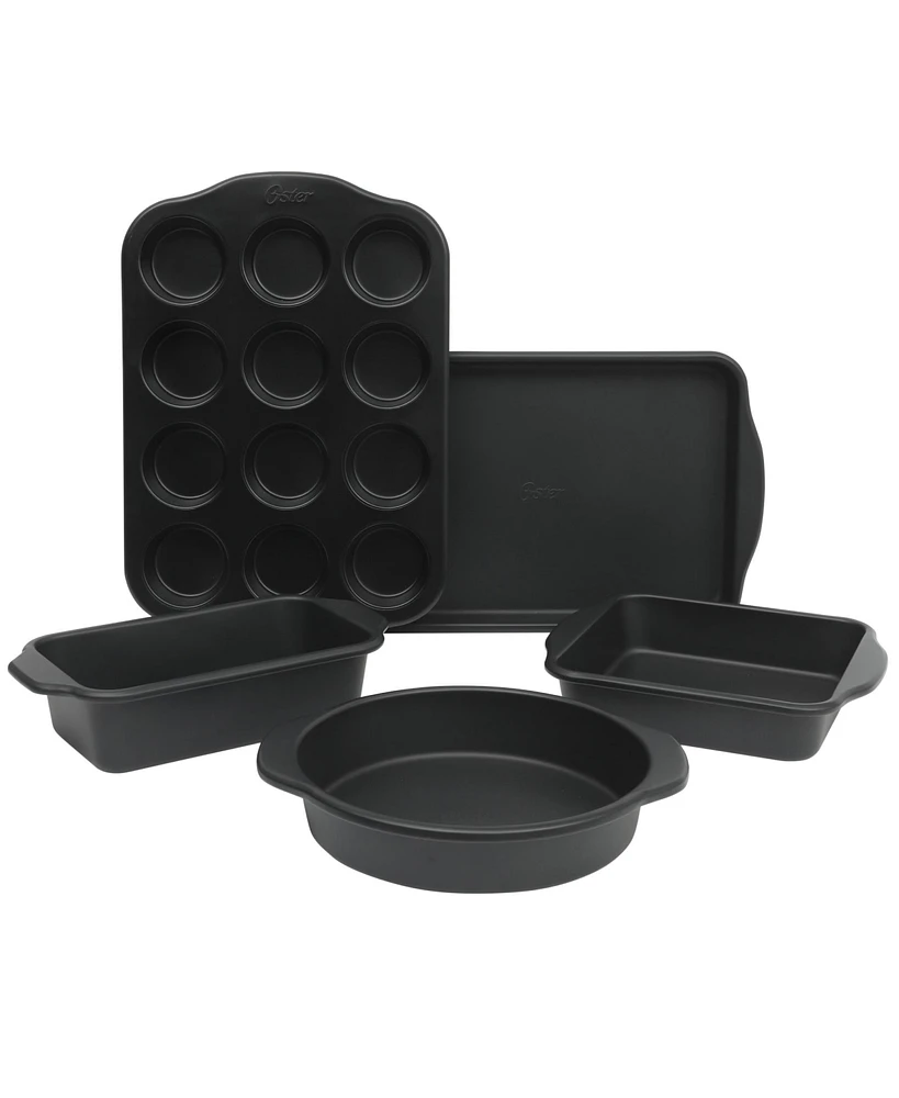 Oster Teston 5 Piece Carbon Steel Baking Pans Bakeware Set W/ Premium Pfa Free Nonstick - Matte Black