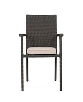 San Pico Dining Chair-Multi Brown,1Pc With Cushion