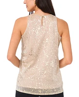 Vince Camuto Women's Metallic-Print Sleeveless Top